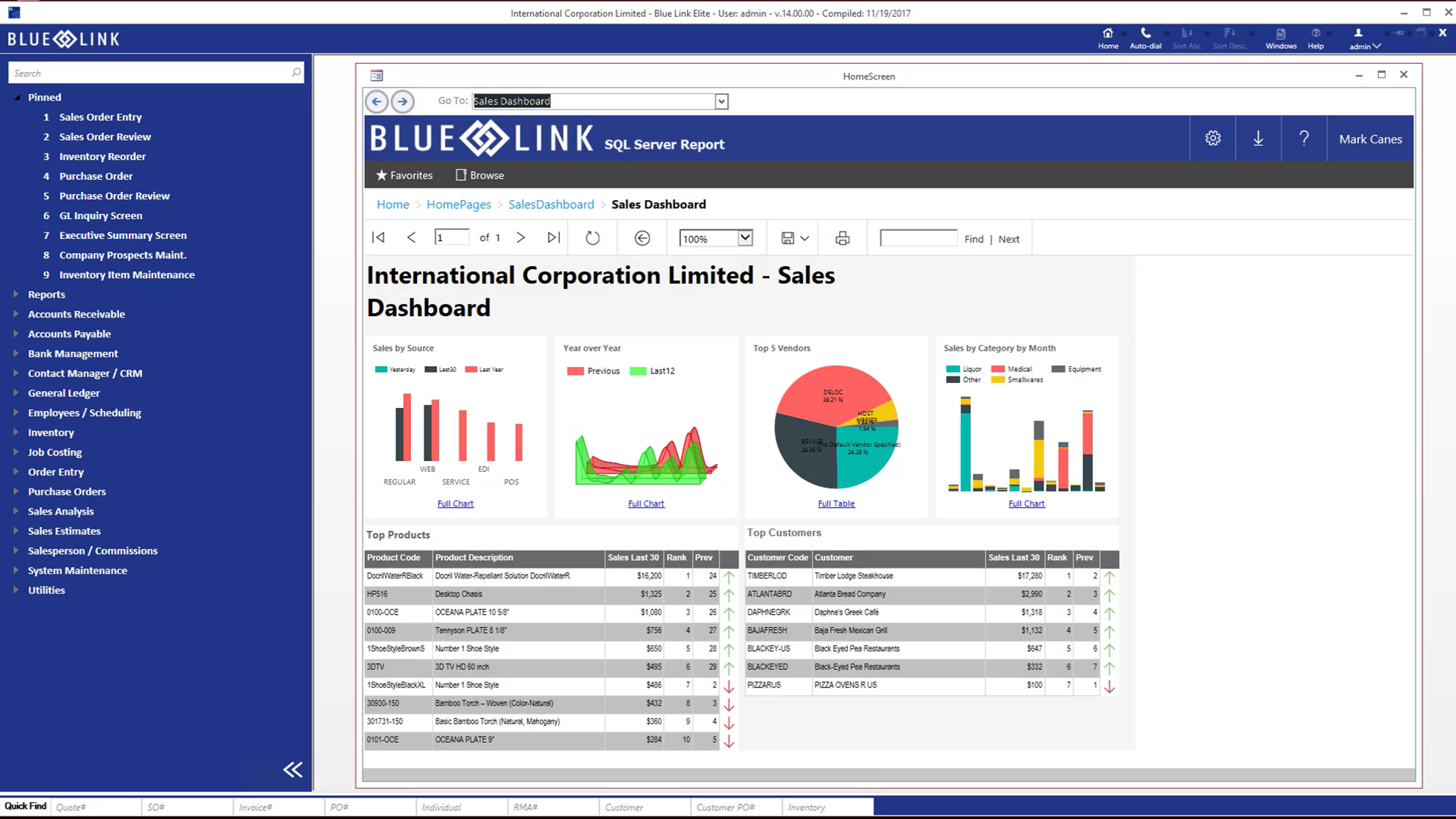 Blue Link ERP screenshot & Video