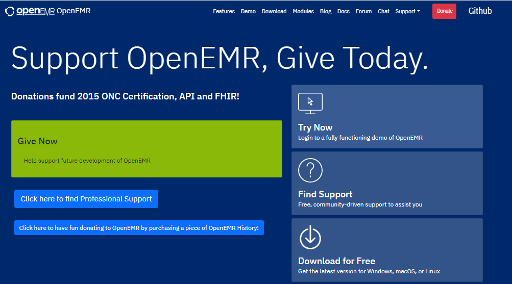 OpenEMR screenshot & Video
