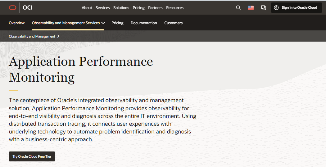 Oracle Application Performance Monitoring screenshot & Video