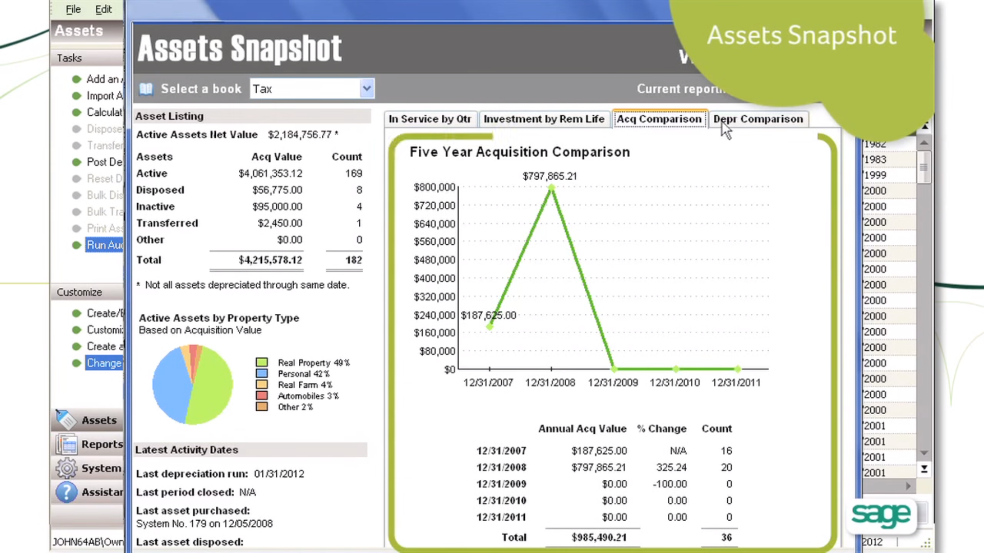 Sage Fixed Assets screenshot & Video