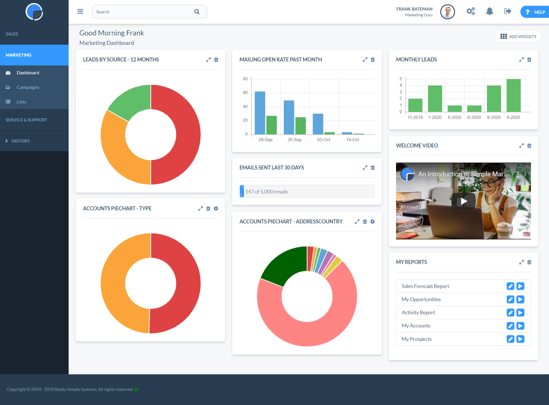 Spotler CRM (formerly Really Simple Systems) screenshot & Video