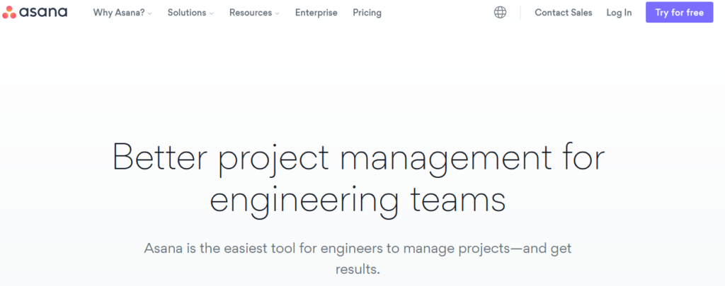 asana Engineering Project Management Software