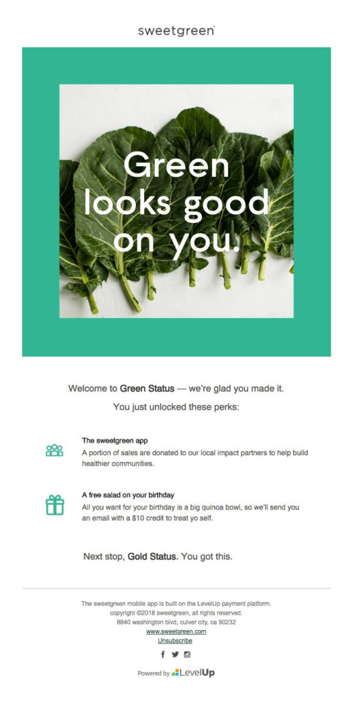 Sweetgreen email marketing