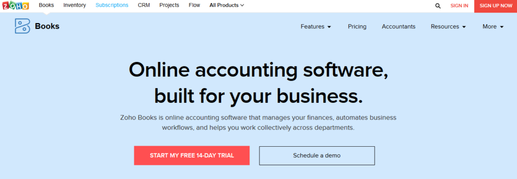 Zoho Books Top Accounting Software India